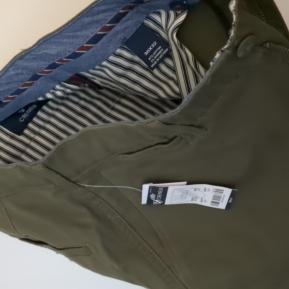 Cremieux Dark Green Stretch Chinos